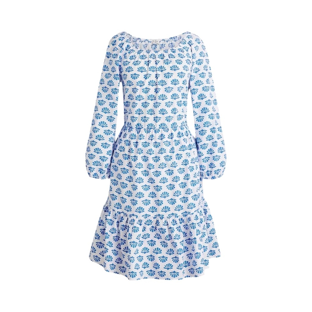 J.Crew Scoopneck Tiered Ruffle dress Cottagecore Coast Cowgirl